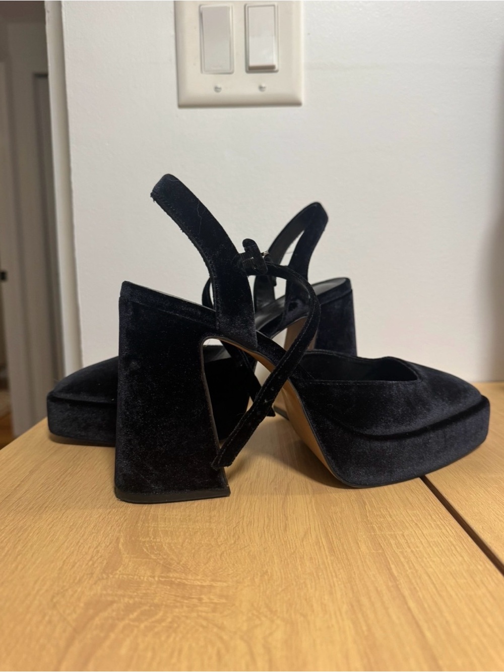 Vince Camuto - Martich Black Velvet Platform Heels